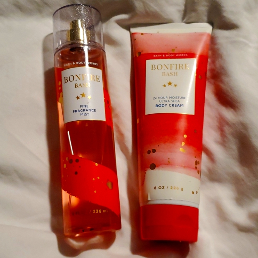 Bath and Body Works BONFIRE BASH Hand/Body cream and spray